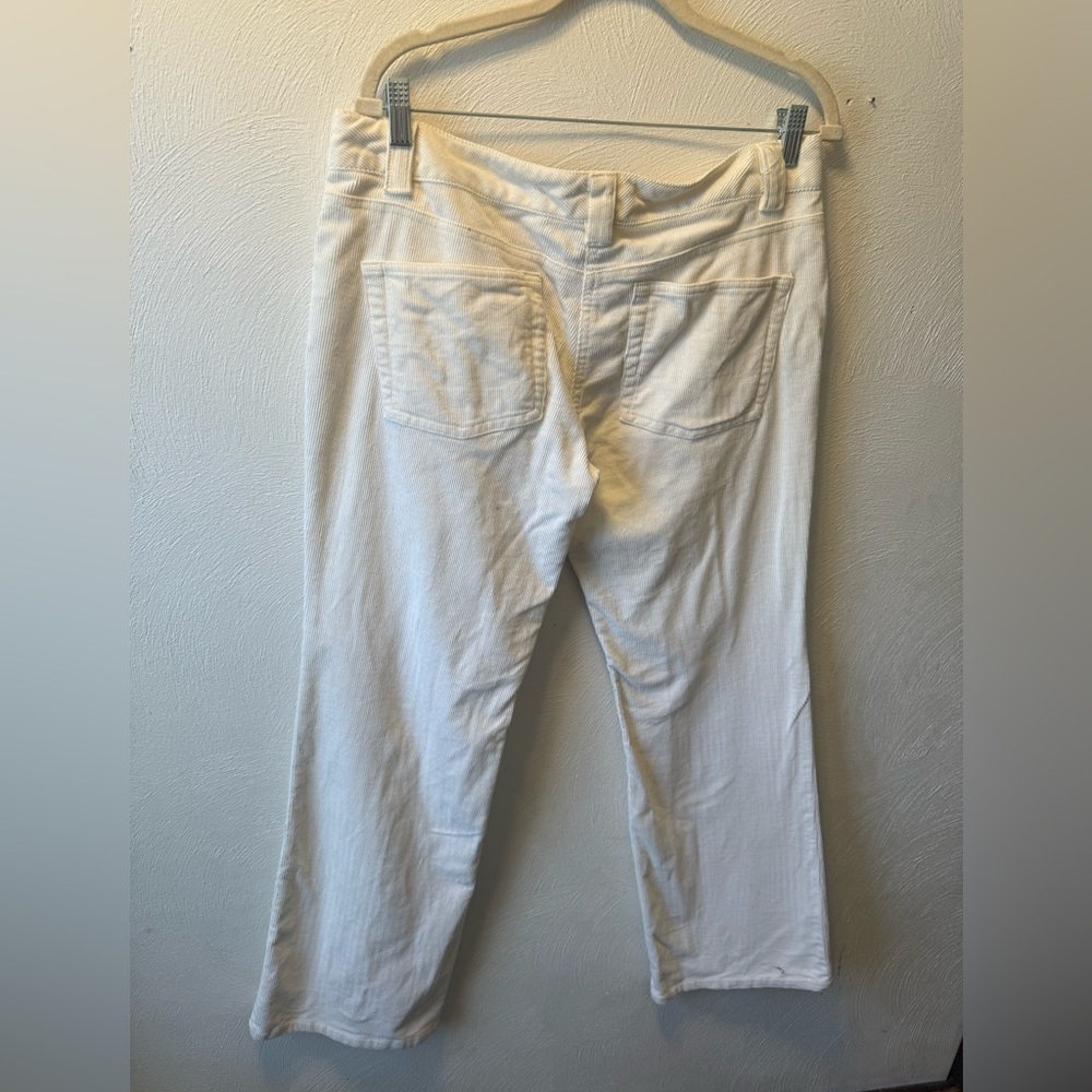 The Limited Cream White Corduroy Pants Y2K Low Rise Straight Leg (Size 12) - Picture 3 of 4